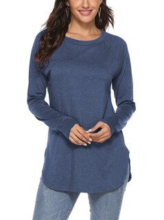 Foto 1 | Foto 1 | Camiseta Newchoice Manga Larga Para Mujer Azul Oscuro Xxl - Venta Internacional.