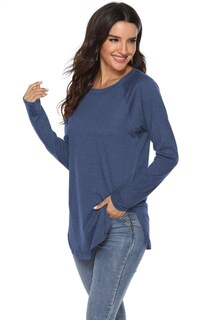 Foto 3 | Foto 3 | Camiseta Newchoice Manga Larga Para Mujer Azul Oscuro Xxl - Venta Internacional.
