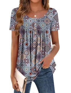 Foto 1 | Foto 1 | Túnica Zeagoo 2025 Con Estampado Floral De Manga Corta Para Mujer - Venta Internacional.