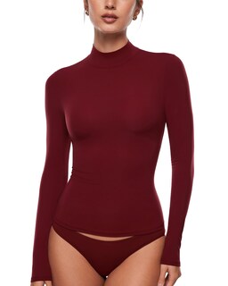 Foto 1 | Foto 1 | Camiseta Inlyric Inbarely Soft Cuello Alto Manga Larga Color Rojo - Venta Internacional.
