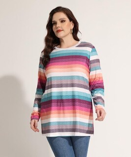 Foto 2 | Foto 2 | Túnica Tiyomi Talla Grande Para Mujer Con Cuello Redondo Y Manga Larga - Venta Internacional.