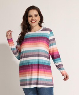 Foto 3 | Foto 3 | Túnica Tiyomi Talla Grande Para Mujer Con Cuello Redondo Y Manga Larga - Venta Internacional.