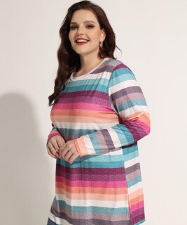 Foto 4 | Foto 4 | Túnica Tiyomi Talla Grande Para Mujer Con Cuello Redondo Y Manga Larga - Venta Internacional.