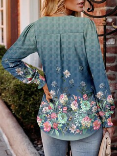 Foto 4 | Foto 4 | Blusa Tipo Túnica Roselinlin Con Estampado Floral De Peonía Menta Para Mujer - Venta Internacional.