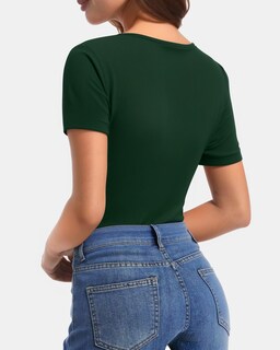 Foto 3 | Foto 3 | Tops Clozoz De Manga Corta Y Manga Larga Con Cuello En V Para Mujer - Venta Internacional.