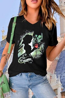 Foto 6 | Foto 6 | Camiseta Para Mujer Magical Princess Kingdom Magic Con Cuello En V Color Negro - Venta Internacional.