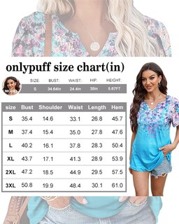 Foto 5 | Foto 5 | Blusa Tipo Túnica De Verano Para Mujer Manga Corta Azul Azulado Xxl - Venta Internacional.