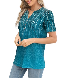 Foto 2 | Foto 2 | Top Xmtopye Con Estampado Floral Con Cuello En V Estilo Bohemio Verano 2025 - Venta Internacional.