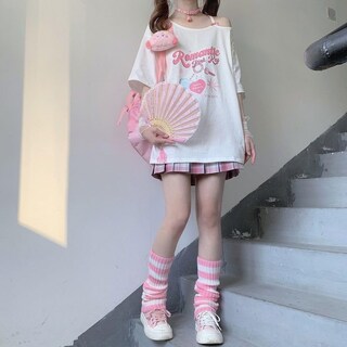 Foto 4 | Foto 4 | Camiseta Ceinom Para Mujer Harajuku Sweet Girl Con Hombros Descubiertos Blanca - Venta Internacional.