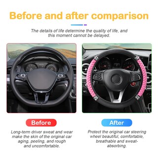 Foto 5 | Foto 5 | Funda Para Volante De Coche Osilly Bling 38 Cm Diamantes De Imitación Color Rosa - Venta Internacional.