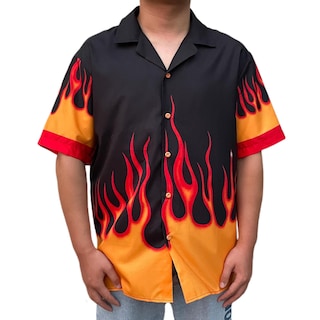 Foto 1 | Foto 1 | Camisa Yemocile Flame Button De Manga Corta Unisex - Venta Internacional.