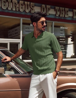 Foto 2 | Foto 2 | Polo Pj Paul Jones De Punto Con Cuello En V Y Manga Corta Para Hombre - Venta Internacional.