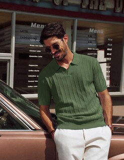 Foto 3 | Foto 3 | Polo Pj Paul Jones De Punto Con Cuello En V Y Manga Corta Para Hombre - Venta Internacional.