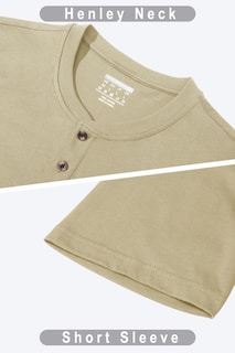 Foto 5 | Foto 5 | Camisa Henley Magnivit Para Hombre Manga Corta Algodón Color Caqui Talla S - Venta Internacional.