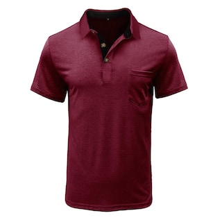 Foto 2 | Foto 2 | Polo Seganup Para Hombre Con Bolsillo Que Absorbe La Humedad  Color Vino - Venta Internacional.