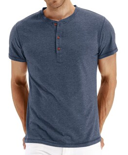 Foto 1 | Foto 1 | Camiseta Pegeno Fashion Casual Henley De Algodón De Manga Corta - Venta Internacional.