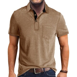 Foto 1 | Foto 1 | Polo Para Hombre Envmb Manga Corta Casual Algodón Color Caqui - Venta Internacional.