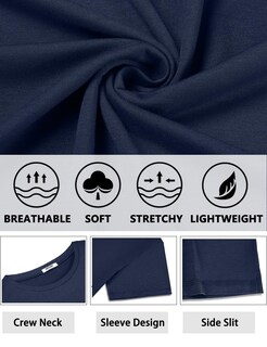 Foto 5 | Foto 5 | Camiseta Coofandy Premium Para Hombre Manga Corta Cuello Redondo Azul Marino - Venta Internacional.