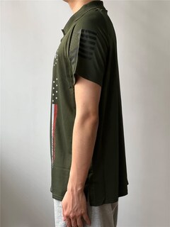 Foto 3 | Foto 3 | Polo Harglesman Para Hombre Con La Bandera Patriótica Estadounidense Color Verde 2xl - Venta Internacional.