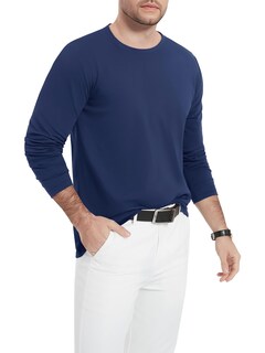 Foto 3 | Foto 3 | Camiseta De Manga Larga De Algodón Para Hombre De Shirt Magnivit Azul Marino - Venta Internacional.
