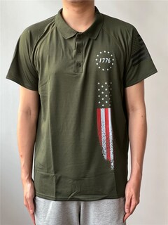 Foto 2 | Foto 2 | Polo Harglesman 1776 Con Estampado De La Bandera Estadounidense Del Día De La Independencia - Venta Internacional.