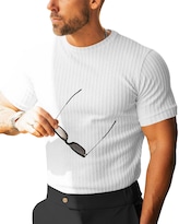 Camiseta Beotyshow De Punto Acanalado De Manga Corta Con Cuello Redondo Para Hombre - Venta Internacional.