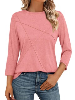 Foto 1 | Foto 1 | Camiseta Ticticmiss Para Mujer Manga 3/4 Cuello Redondo Color Coral - Venta Internacional.