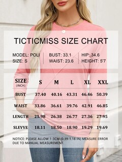 Foto 6 | Foto 6 | Camiseta Ticticmiss Para Mujer Manga 3/4 Cuello Redondo Color Coral - Venta Internacional.