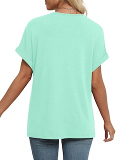 Foto 5 | Foto 5 | Tops Wiholl Primavera Para Mujer Casual Verano Cuello En V Verde - Venta Internacional.