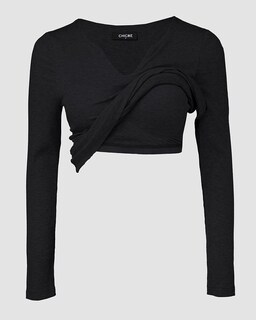 Foto 4 | Foto 4 | Camisa De Manga Larga Chicme Con Sujetador Incorporado Para Mujer Negra - Venta Internacional.