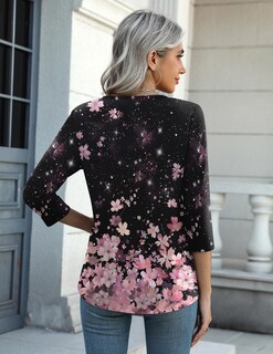 Foto 5 | Foto 5 | Camiseta Zeagoo Para Mujer Manga 3/4 Cuello Redondo Corte Holgado Xxxl - Venta Internacional.