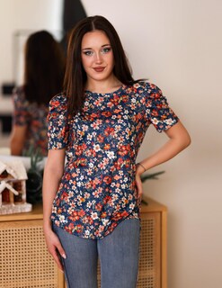 Foto 2 | Foto 2 | Blusa Zeagoo Casual Con Cuello Redondo Y Estampado Floral Para Mujer - Venta Internacional.