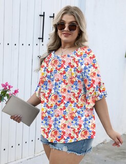 Foto 4 | Foto 4 | Blusa Micoson Para Mujer  Talla Grande  Manga 3/4  Con Volantes - Venta Internacional.