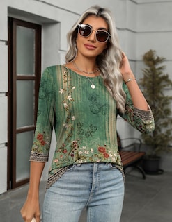 Foto 4 | Foto 4 | Blusa Casual Zeagoo Con Manga 3/4 Para Mujer  Moda 2025 - Venta Internacional.