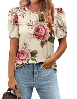 Foto 1 | Foto 1 | Blusa Casual Elegante Con Estampado Floral Zeagoo Para Mujer - Venta Internacional.