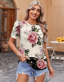 Foto 3 | Foto 3 | Blusa Casual Elegante Con Estampado Floral Zeagoo Para Mujer - Venta Internacional.