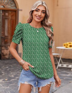 Foto 4 | Foto 4 | Blusa Zeagoo Para Mujer Con Mangas Abullonadas Con Estampado Floral Talla S - Venta Internacional.