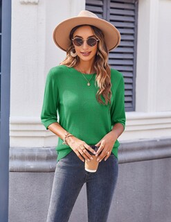 Foto 3 | Foto 3 | Top Tipo Túnica Zeagoo Para Mujer Manga Corta Tejido A Ganchillo Verde - Venta Internacional.