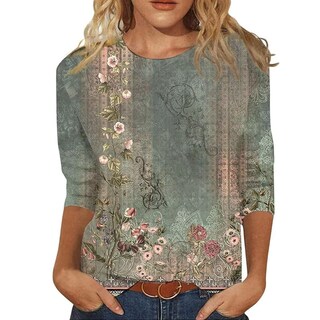 Foto 2 | Foto 2 | Blusa Casual Hughfance Para Mujer  Manga 3/4  Talla Grande - Venta Internacional.