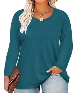 Foto 1 | Foto 1 | Túnica Tiyomi Talla Grande Para Mujer Con Cuello Redondo Y Manga Larga - Venta Internacional.