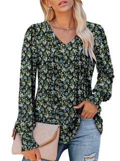 Foto 1 | Foto 1 | Camiseta Tipo Túnica Roselinlin Para Mujer Cuello En V Manga Larga Azul 3xl - Venta Internacional.