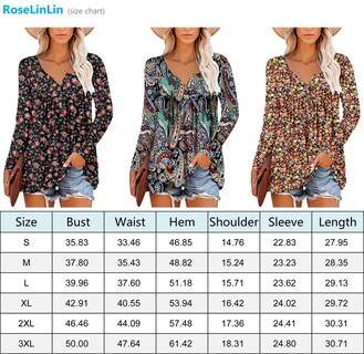 Foto 5 | Foto 5 | Camiseta Tipo Túnica Roselinlin Para Mujer Cuello En V Manga Larga Azul 3xl - Venta Internacional.