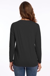 Foto 4 | Foto 4 | Camiseta Tipo Túnica Neyouqe Para Mujer Manga Larga Negra Casual 2025 S - Venta Internacional.