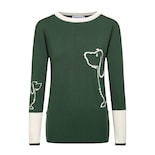 Camiseta Oxknit De Punto Para Mujer Manga Larga Dachshund Verde - Venta Internacional.