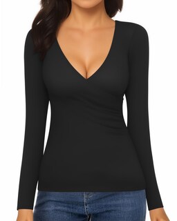 Foto 3 | Foto 3 | Blusa Tipo Túnica Mangopop Para Mujer Con Cuello En V Fruncido - Venta Internacional.