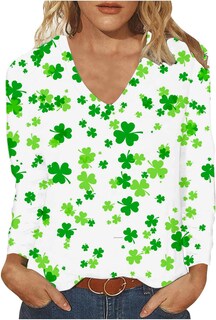 Foto 1 | Foto 1 | Camiseta Aceshion Clover Para Mujer Día De San Patricio Día De San Patricio - Venta Internacional.