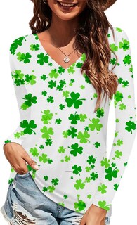 Foto 3 | Foto 3 | Camiseta Aceshion Clover Para Mujer Día De San Patricio Día De San Patricio - Venta Internacional.