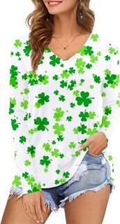 Foto 5 | Foto 5 | Camiseta Aceshion Clover Para Mujer Día De San Patricio Día De San Patricio - Venta Internacional.