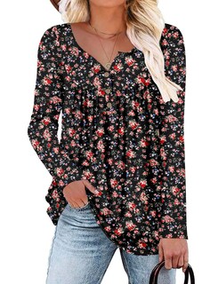 Foto 1 | Foto 1 | Blusa Tipo Túnica Roselinlin Holgada Manga Larga Para Mujer Xxl - Venta Internacional.