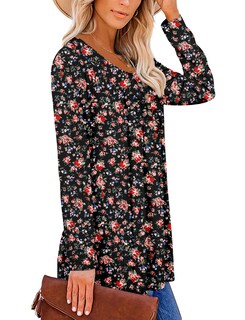 Foto 3 | Foto 3 | Blusa Tipo Túnica Roselinlin Holgada Manga Larga Para Mujer Xxl - Venta Internacional.